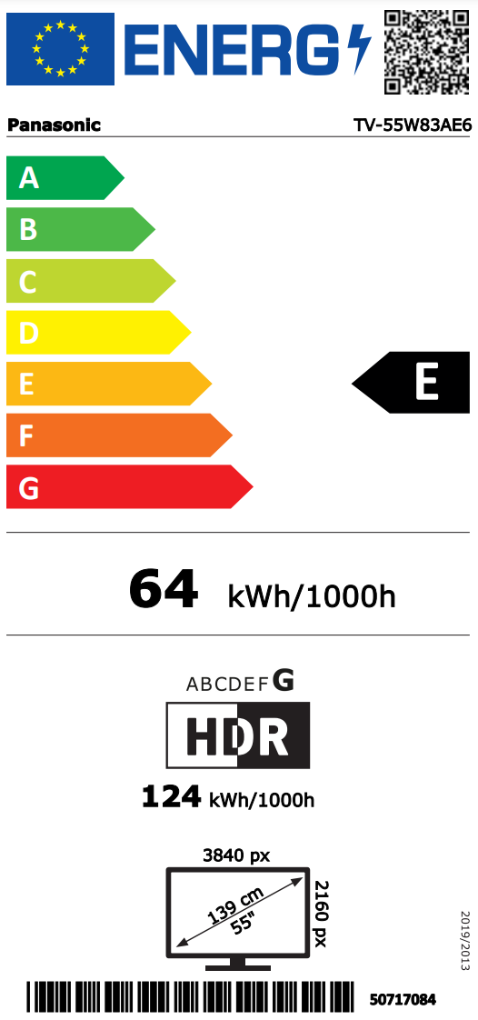 tv-55w83aez Energimrke