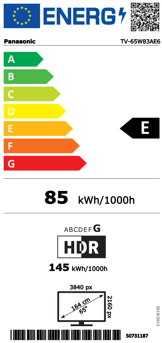 tv-65w83aez Energimrke